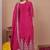 New womens trendy rani pink silk blend embroidered sharara suit set with dupatta