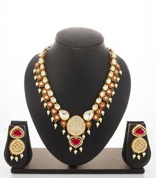 red kundan polki necklace set