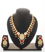 red kundan polki necklace set
