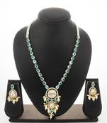 silver plated kundan necklace set