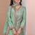 Womens trendy  light green silk blend gotapatti and sequins embroidered sharara suit set