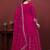 Women's magenta pink faux georgette zari work kurta sharara set