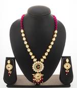 gold plated kundan long necklace set