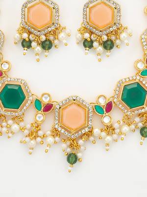 gold plated kundan choker set 5