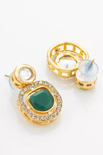 gold plated kundan pearl necklace set
