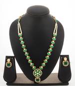 gold plated kundan pearl necklace set