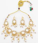 gold plated kundan choker set