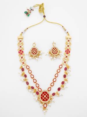 gold plated double layer kundan set 2