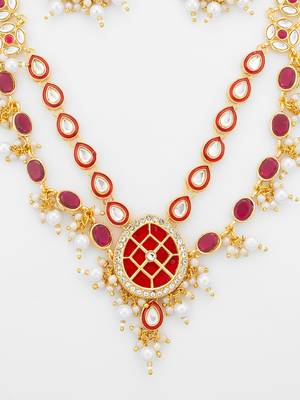 gold plated double layer kundan set 5