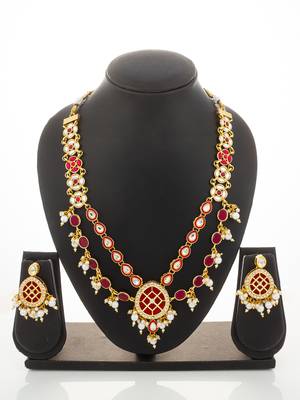 gold plated double layer kundan set 1