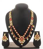 gold plated double layer kundan set
