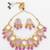 gold plated pink stone choker set