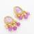 gold plated pink stone choker set
