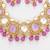 gold plated pink stone choker set