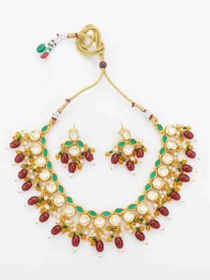 gold plated meenakari kundan set 2