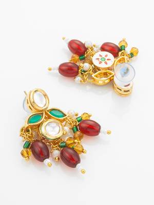 gold plated meenakari kundan set 4