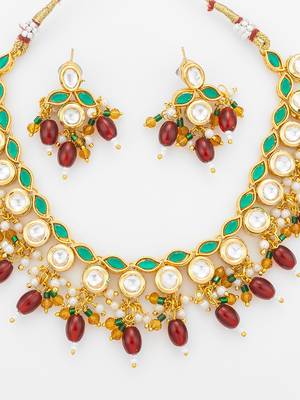 gold plated meenakari kundan set 5