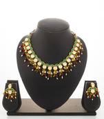gold plated meenakari kundan set