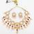 gold plated pink stone necklace set