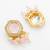 gold plated pink stone necklace set
