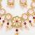 gold plated pink stone necklace set
