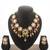 gold plated pink stone necklace set