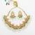 gold plated green beads necklace set