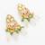 gold plated green beads necklace set
