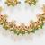 gold plated green beads necklace set