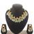 gold plated green beads necklace set