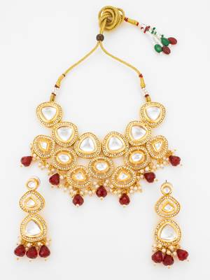gold plated kundan choker set 2