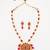 gold plated ruby pendant necklace set