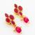 gold plated ruby pendant necklace set