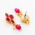 gold plated ruby pendant necklace set