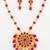 gold plated ruby pendant necklace set