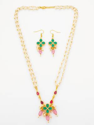 gold plated pearl layered necklace 2