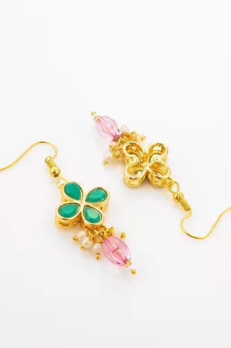 gold plated pearl layered necklace
