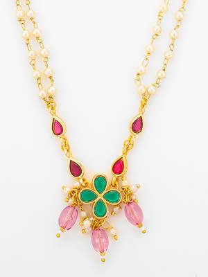 gold plated pearl layered necklace 5