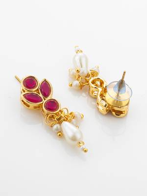 gold plated pearl necklace set 4