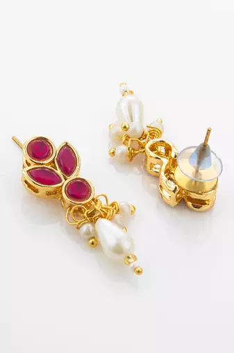 gold plated pearl necklace set