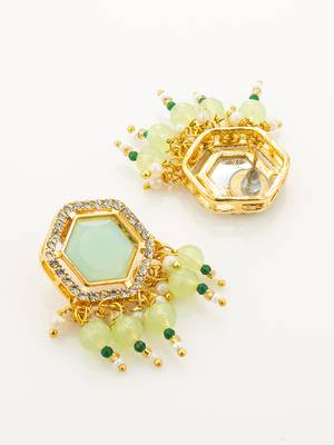 gold plated mint green choker set 3