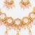 gold plated pink stone choker set