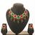 gold plated red green choker set
