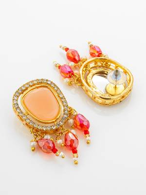 gold plated peach stone choker 3