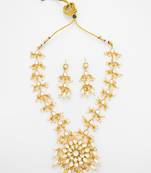 gold plated kundan long necklace set