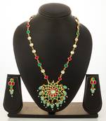 gold plated kundan stone necklace set