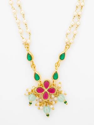 gold plated pearl chain necklace 5