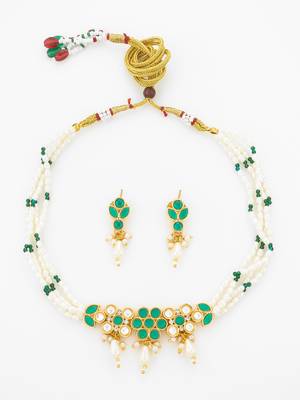 gold plated pearl bead choker 2