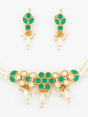 gold plated pearl bead choker 5