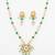 gold plated green stone necklace